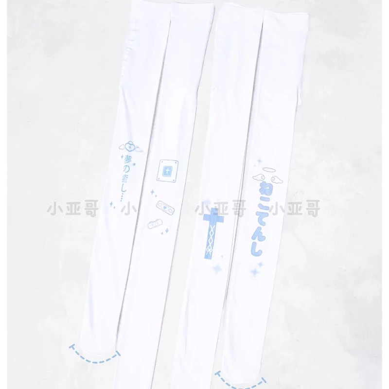 Original Subculture 2D Watercolor Print Women's Hosiery Spring Autumn Winter New Velvet High Elasticity Extended Tights Ladies