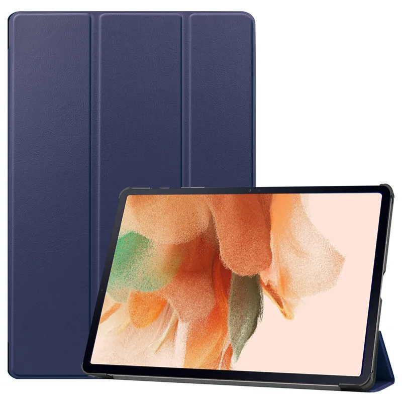 Case for Samsung Galaxy Tab S7 Lite 12.4/S7 FE (T730/T736) Tablet, Tri-fold Flip Folio Slim Durable Portable Protective Sleeve