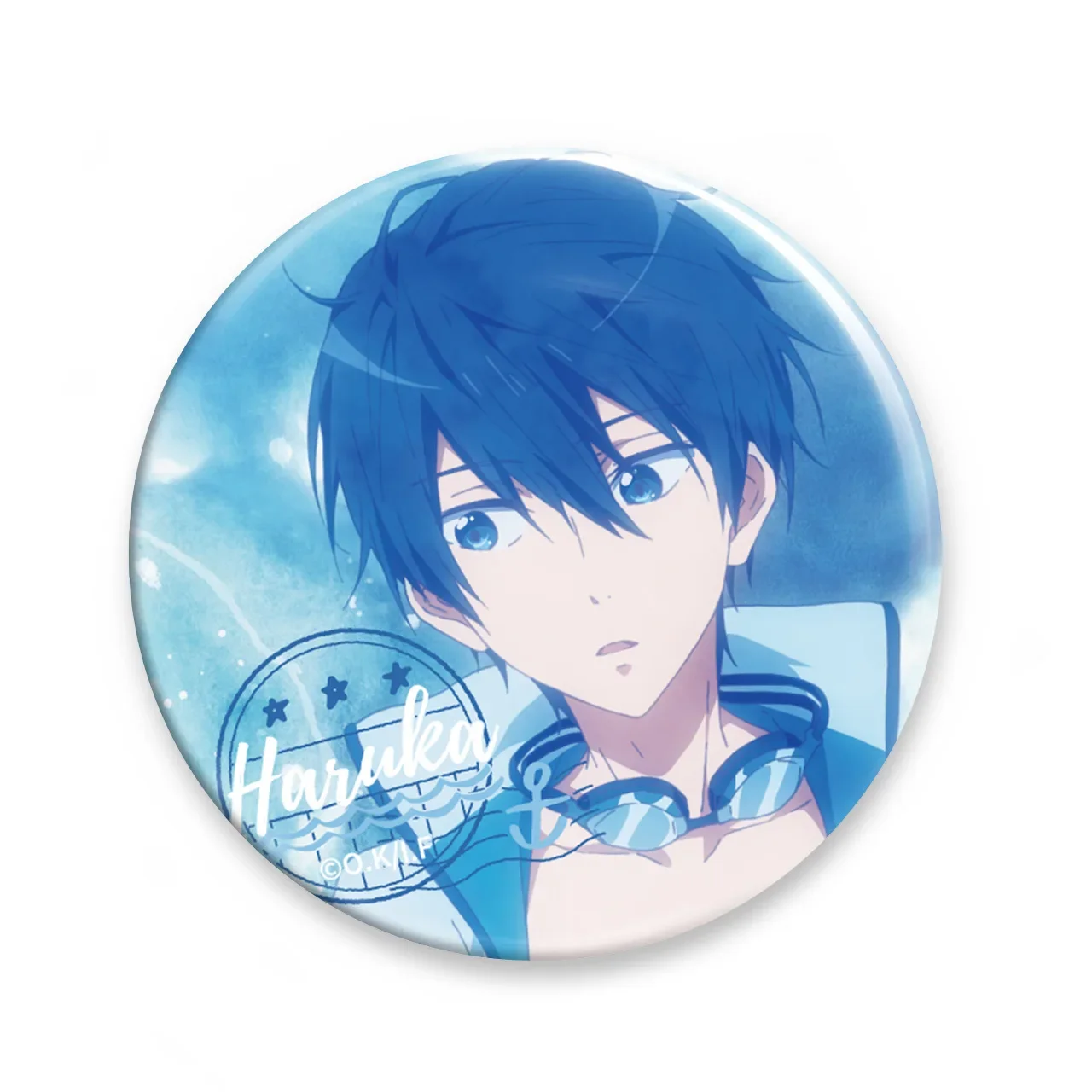 Anime Metal Round Brooches Nanase Haruka Rin Matsuoka Tachibana Makoto Figure Badge Kawaii Accessories Animation Derivatives