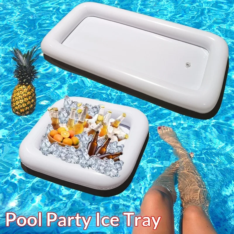 Elite Inflatable Pool Floating Ice Tray Spacious Multi Use Design For Drinks Fruits Ice Brings Superior Leisure Time For Summer Swimming Pool Party Outdoor Water Relaxation Events pool inflatable