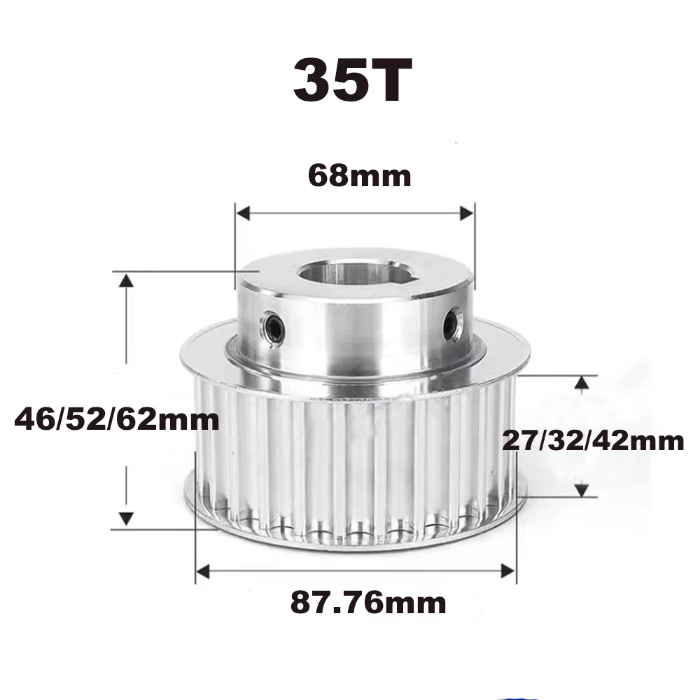 HTD 8M 35T 36Teeth Timing Pulley BF Type 8M Synchronous Wheel for Belt Width 25/30/40mm Bore 10-40mm HTD Timing Belt Pulley