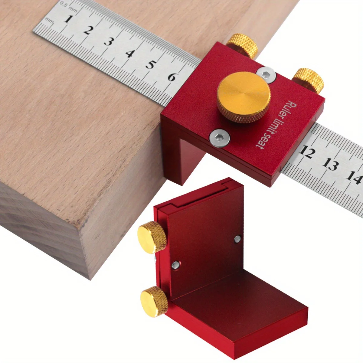Steel Ruler Scribing Positioning Block Ruler Locator Fixing Block Scriber Line Marking Gauge Carpentry Scriber Measuring Locator