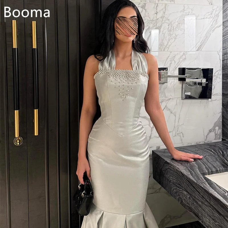 

Booma Русалка Длинные простые атласные вечерние платья без рукавов Вечерние платья для женщин Жемчужные платья для выпускного вечера на заказ 2025