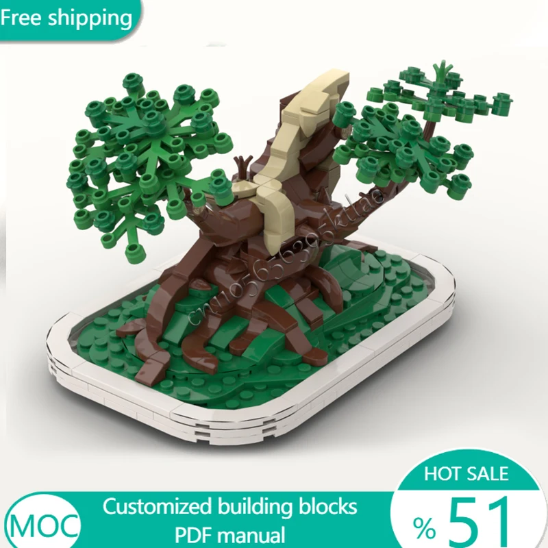 

351 шт. бонсай Gnarly бонсай MOC настроить модульный строительный блок для детей популярная образовательная модель дизайн DIY игрушка Рождественский подарок