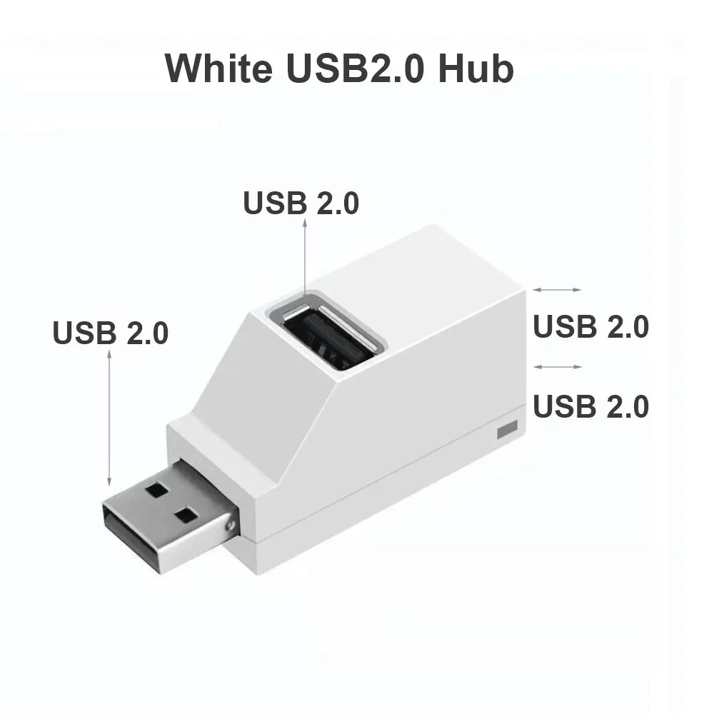For PC Laptop USB/Type-c 3.0 HUB Adapter Extender for USB 3.0 Card Reader Hi-Speed USB 2.0 Mini Splitter Box 1 To 3 Ports