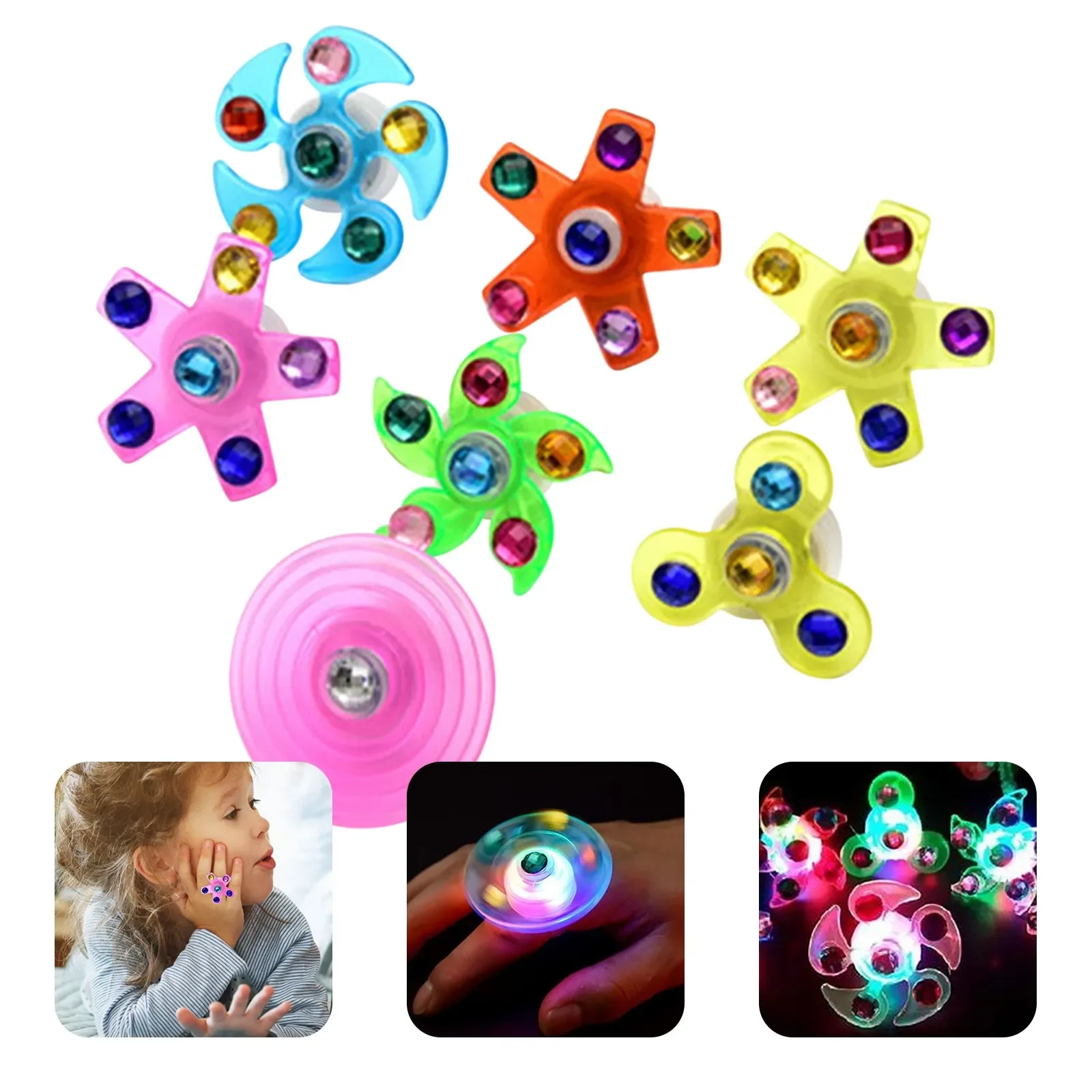 HOT SALE LED Glowing Hand Ring Glow In The Dark Party Supplies Kids Luminous Toys Carnival Party Glow Rings Can Be Rotated