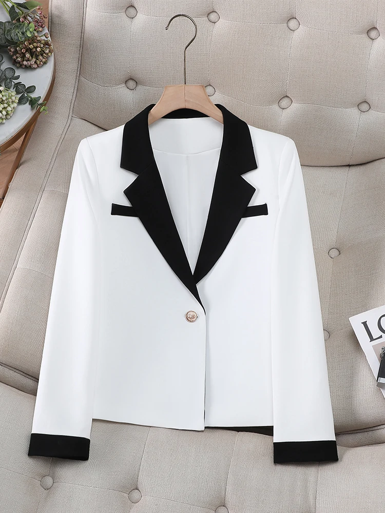 

Модный женский деловой пиджак: красно-белый офисный жакет для женщин, формальный пиджак-костюм