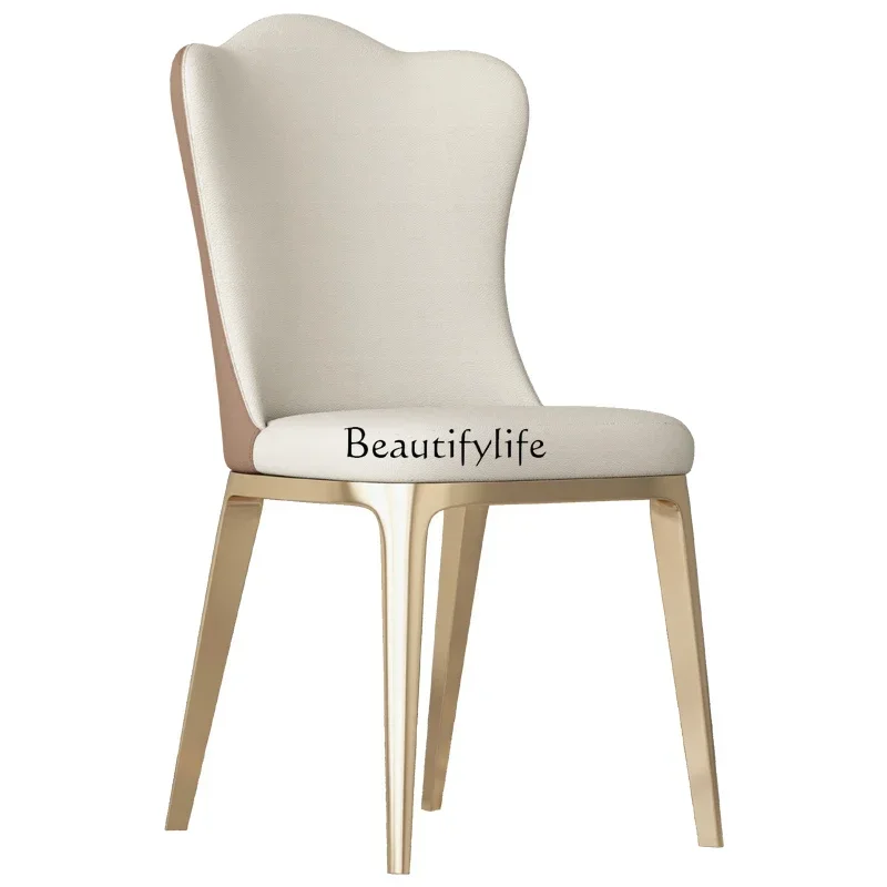 

*Light luxury dining chair household modern simple high-end backrest chair