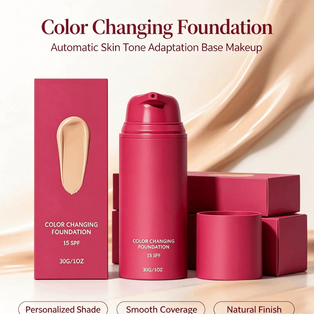 Natural Temperature-Adaptive Color Correcting Foundation Long Lasting Brightening Clear Base Makeup Even Skin Tone Face Makeup