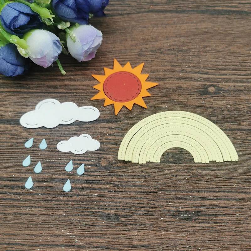 Rainbow Sun Metal cutting dies mold Round hole label tag Scrapbook paper craft knife mould blade punch stencils dies