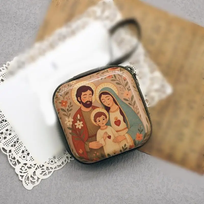 حقيبة عملات مربعة عملية ذات طابع كرتوني، مقصورة آمنة بسحابات، مقاومة للاهتراء، حجم صغير للحمل اليومي و20CA #2