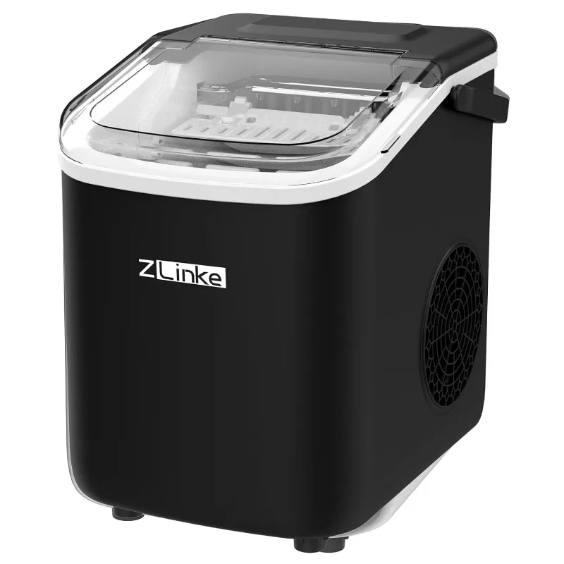 Countertop Ice Maker,  Machine 6 Mins 9 Bullet Ice, 26.5lbs/24Hrs, Portable  with Self-Cleaning, Ice Scoop, and Basket