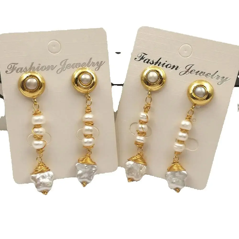 

WT-E554 WKT Новые поступления натуральный пресноводный жемчуг серьги в форме звезд женские модные жемчужные серьги ювелирные изделия