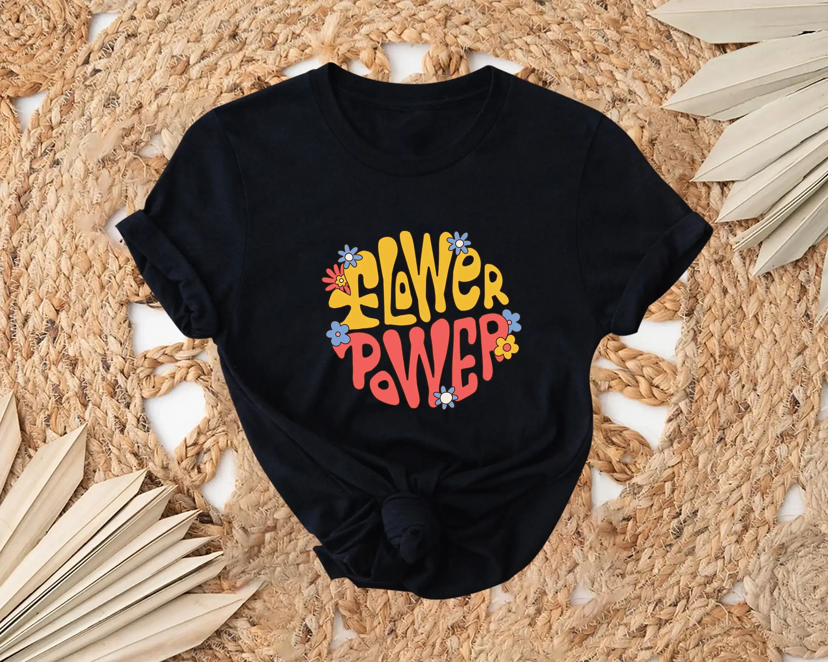 

Flower Power T Shirt Vintage Floral Retro Groovy Lover Gift