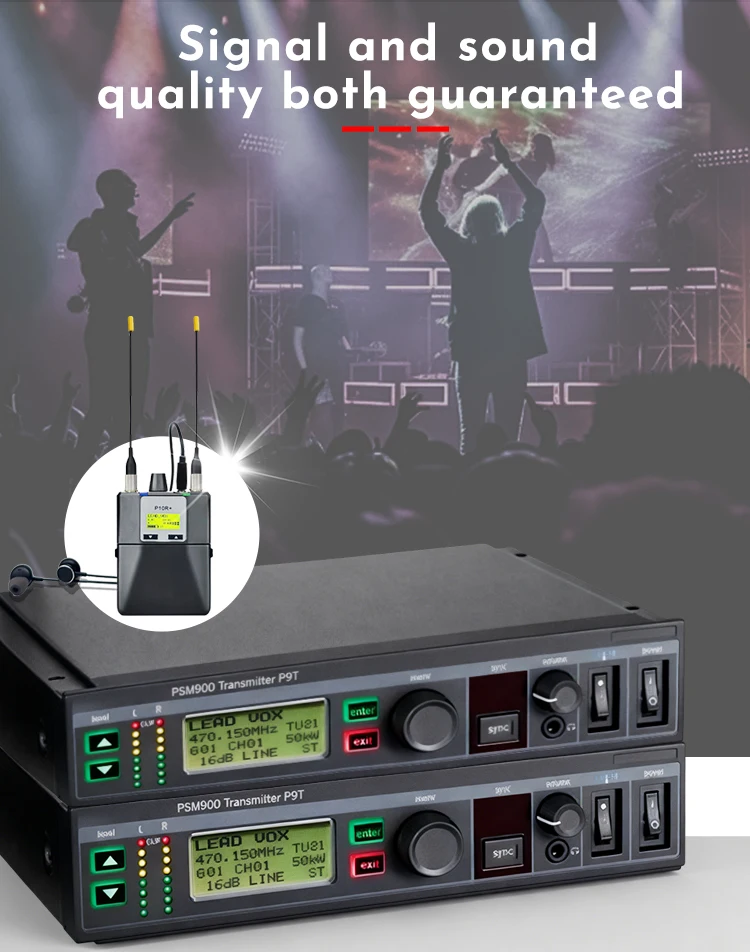 PSM900 In-Ear-Überwachungssystem P9T Sender P10R Empfänger Bühnenaufzeichnung Studio Stereo Wireless Monitoring System542-578MHz – Detail 6