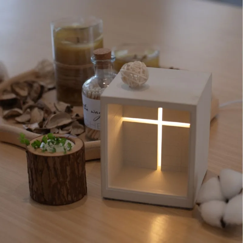 Building night light, cement ornament table lamp
