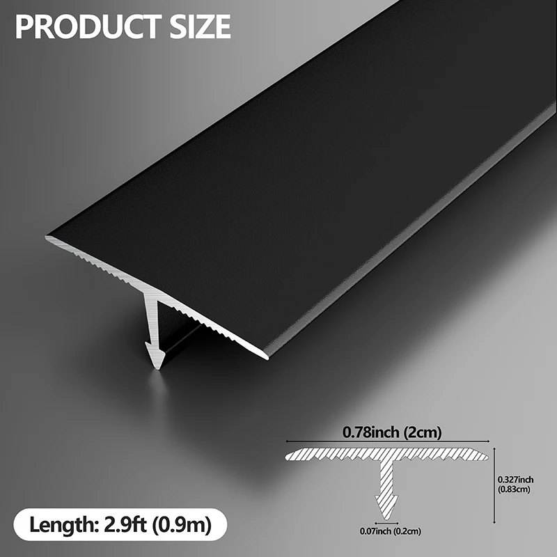 Aluminum T Trim 90cm 20mm 6Pcs 5 Colors, T-Shaped Edge Strip Molding for Tile Floor Wall Joint, Metal Transition Bar Profile Har