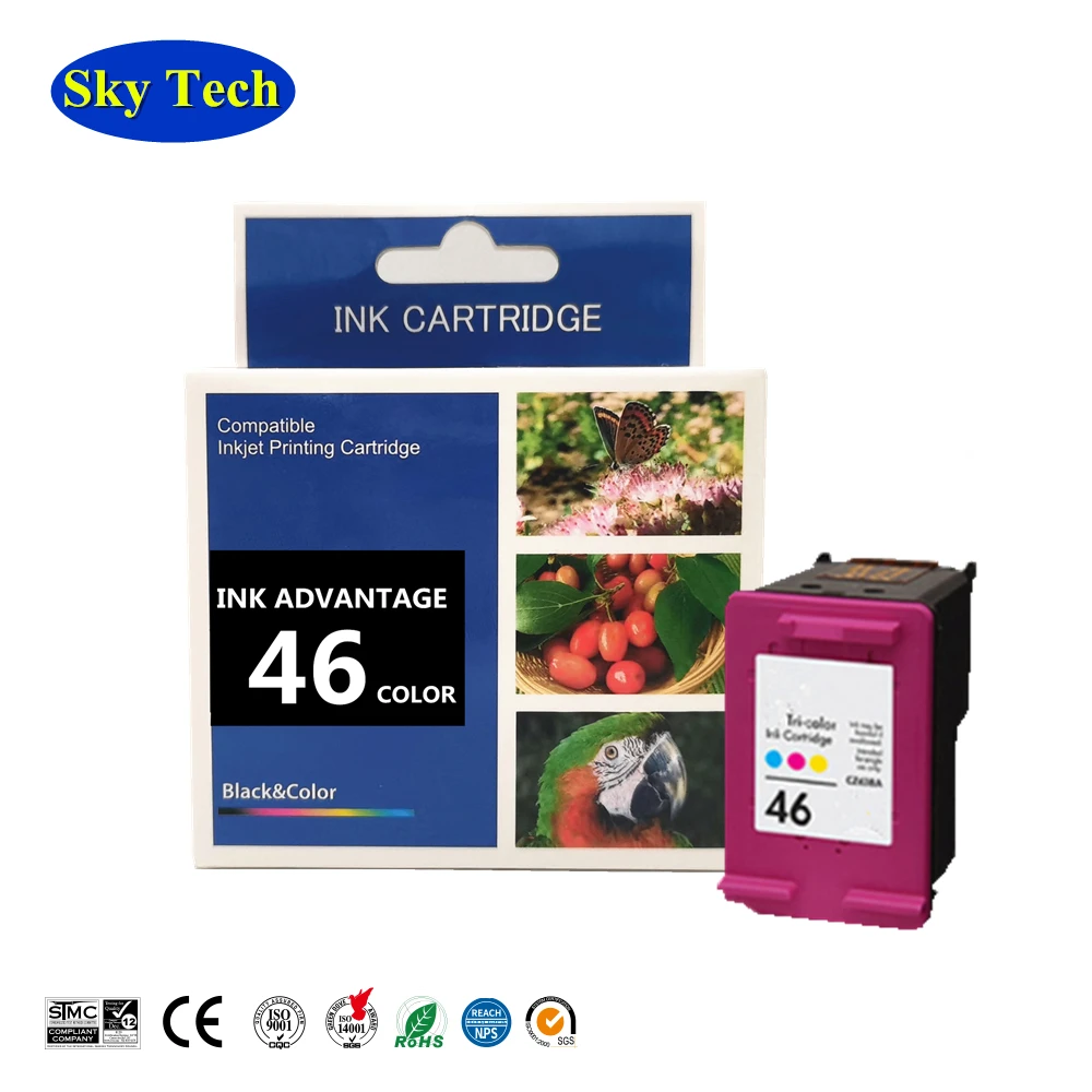 SKY Print Head Ink Advantage 46  For HP46 , SKY New Cartridge For HP Deskjet 2520hc 2020hc 2029 2529 4729 Printer