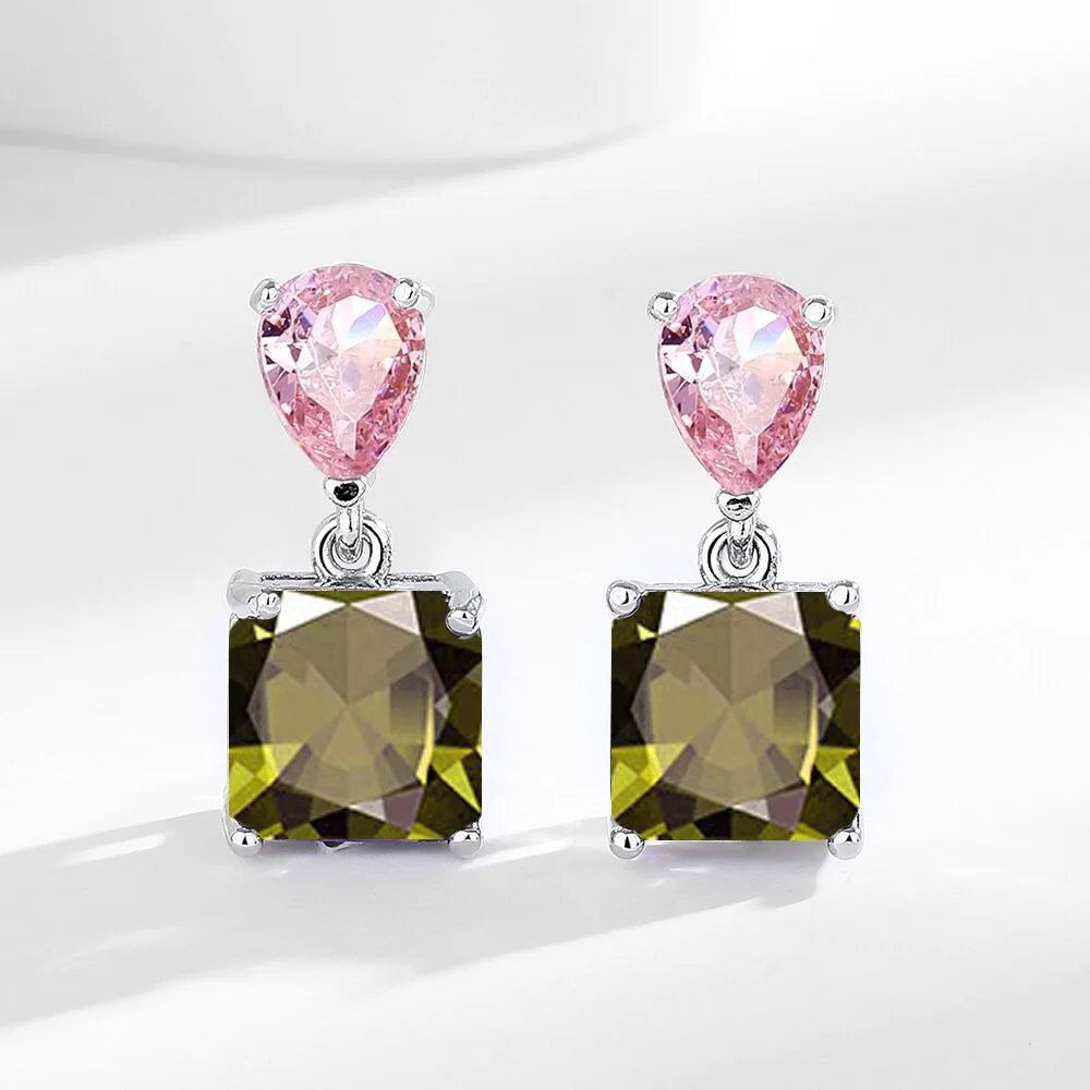 Edle 925 Sterling Silber Super-Feine Süße Farbige Edelstein-Ohrringe für Damen, Vielseitige Quasten-Ohrringe mit Eleganter Ausstrahlung – Detail 11