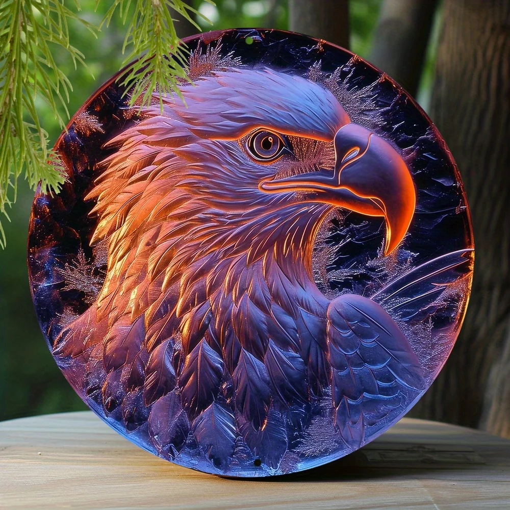 

Spring Aluminum Sign Apartment Father's Day Animal Window Decoration Wreath Sign Decoration Gifts Bald Eagle Theme Decoration