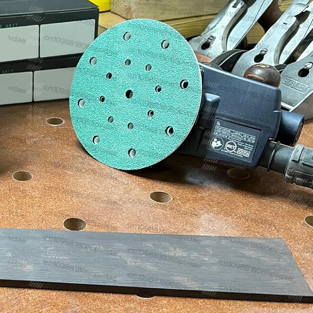 6 Inch Sanding Discs 150mm Hook & Loop Green Film Discs for Random Orbital Sander,Round Sandpaper for Wood, Car, Metal
