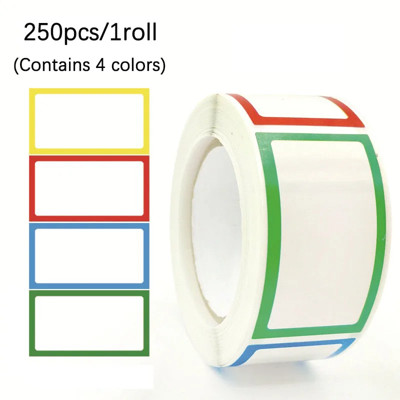 250 PCs/roll of 1 Inch Colored Blank Stickers for Labeling Condiment Bottles, Storage Jars, Refrigerators, Etc.