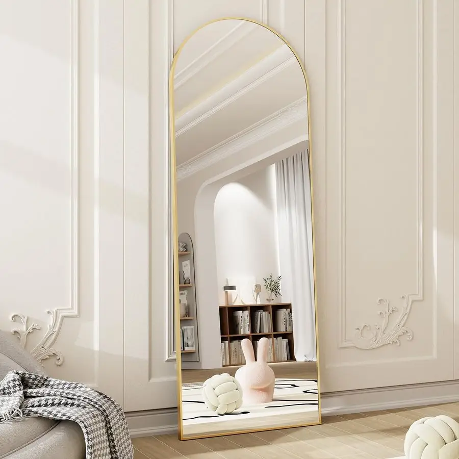 

Зеркало в полный рост 58x18 дюймов, арочное, напольное, настенное, с алюминиевой рамой, современный простой дизайн для домашнего декора