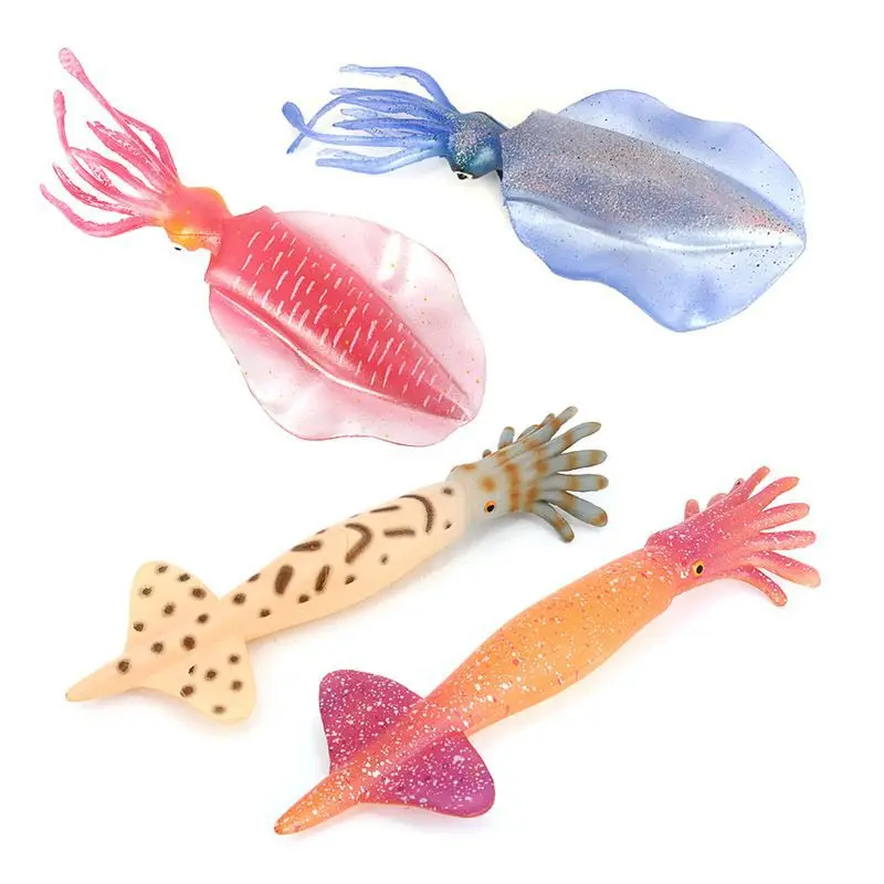 Static solid simulation marine animal model octopus squid early education cognitive ornament figure