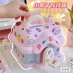 Creative little house Piggy bank Children and girls can't get out of piggy bank piggy bank  money box