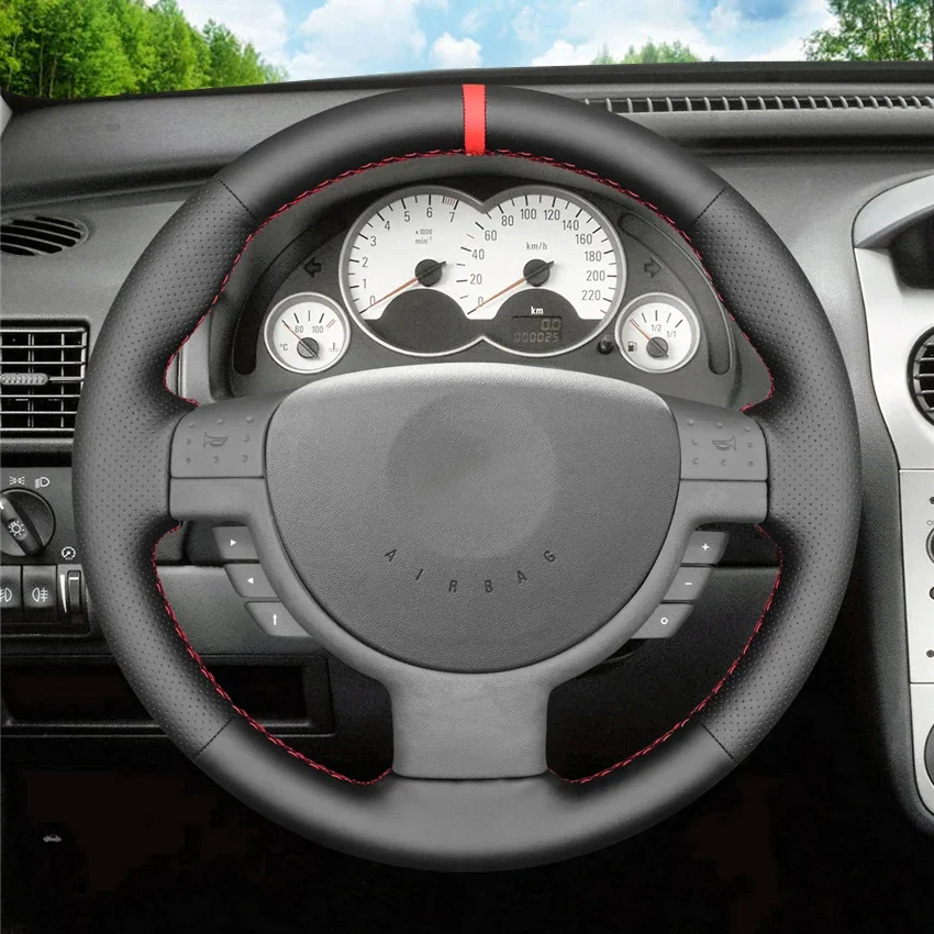 Coprivolante per auto antiscivolo in ecopelle nera treccia per Opel Corsa C Combo C Vauxhall Combo Holden Barina Tigra 2001-2011
