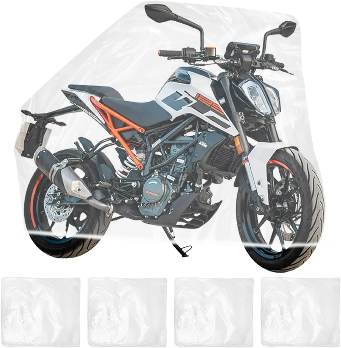 Transparent Bicycle Cover Waterproof Dust Protection Motorcycle E-Bike UV Resistant Lightweight Portable Motorcycle Accessories
