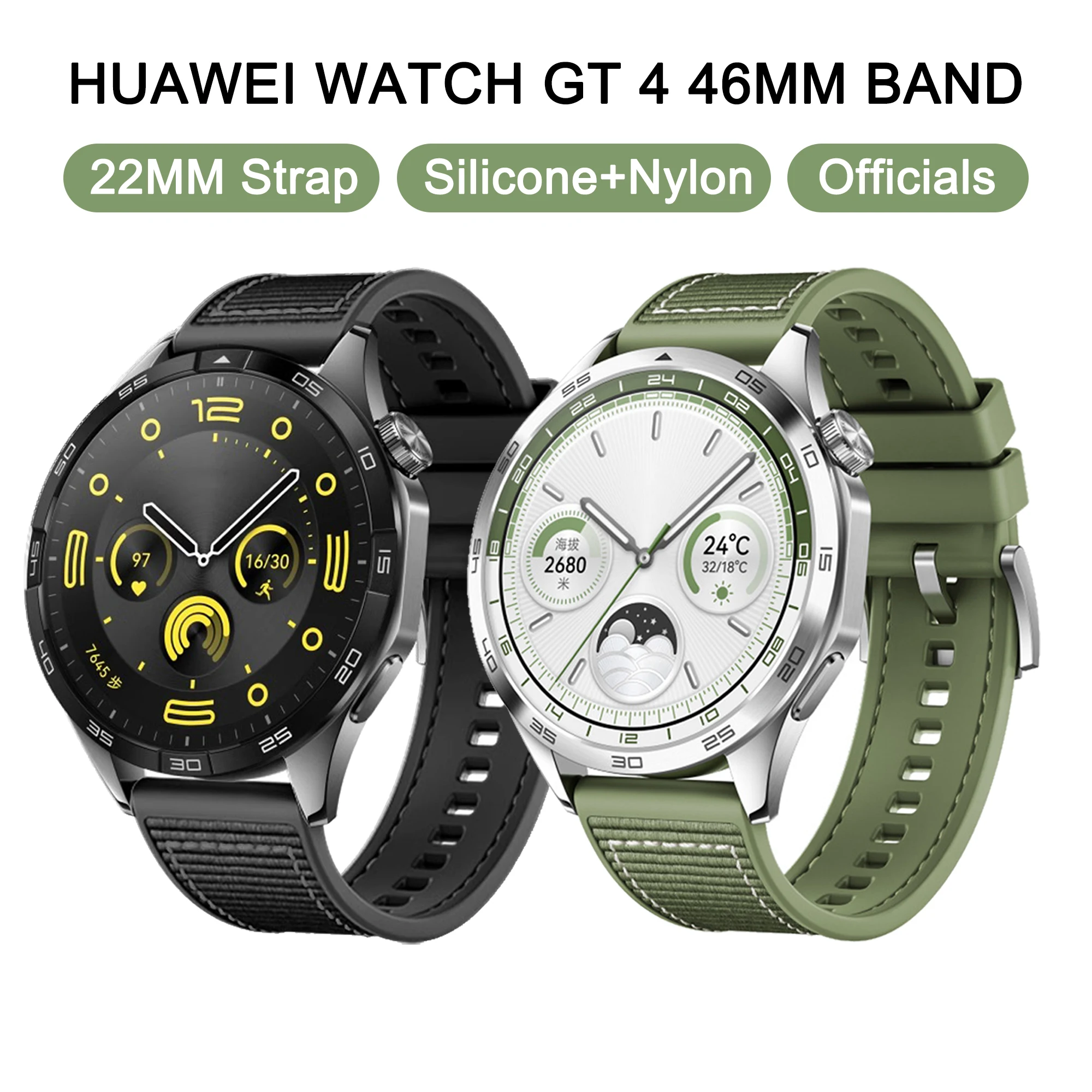 

22mm Strap for Huawei watch GT 4 46mm Watch band Soft Silicone+Nylon Woven Bracelet for Huawei GT2 Pro GT3 Pro SE 46MM GT Runner