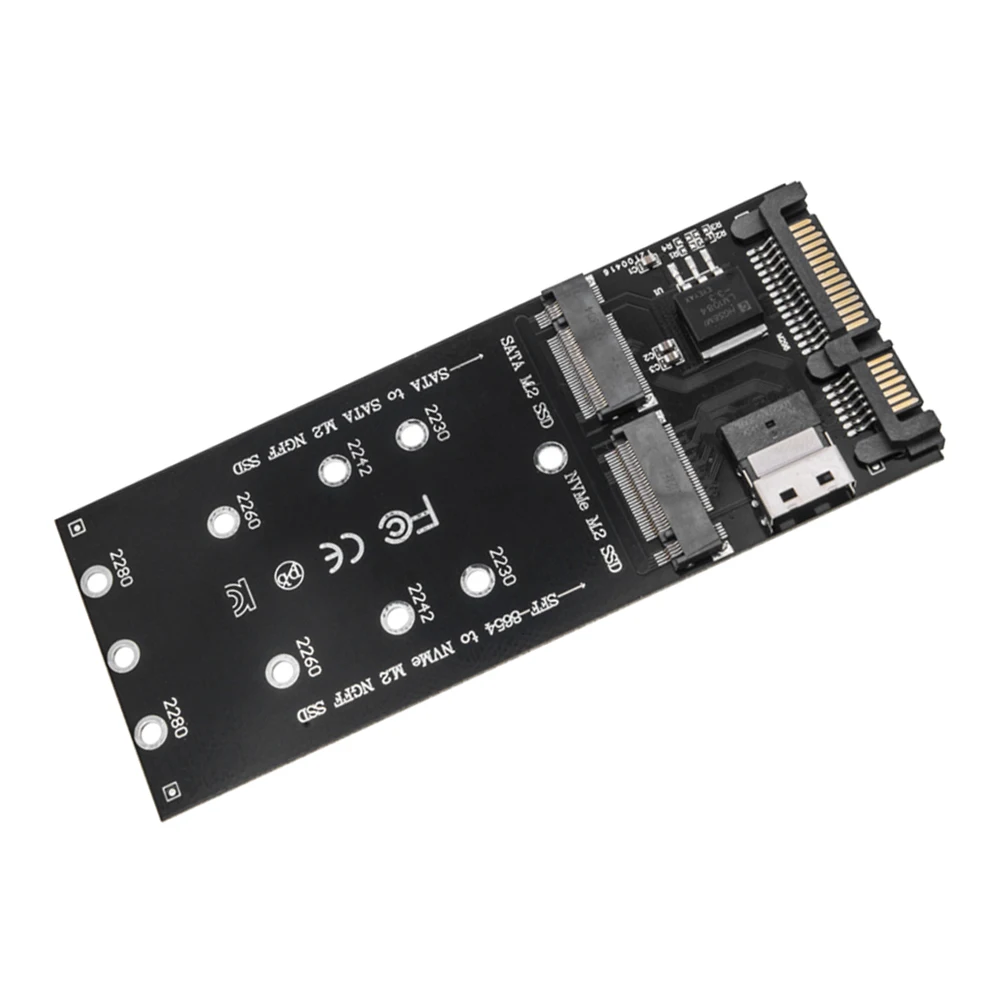 

M.2 To SATA Adapter SFF-8654 To M2 NVME SSD Converter 22Pin SATA To M2 Expansion Card 2 in 1 Combo Adapter for Mainboard