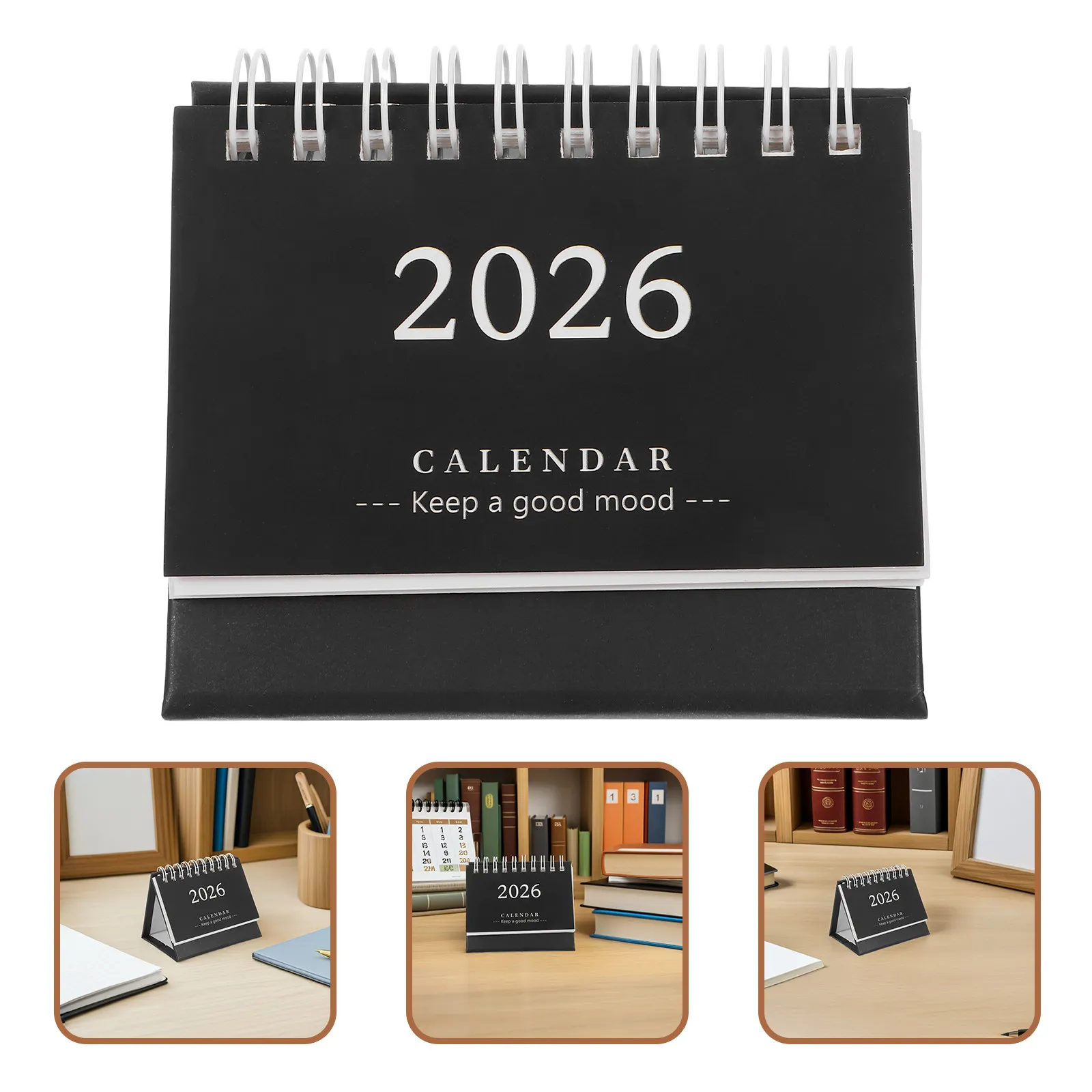 

2026 Small Desktop Calendar Foldable Standing Desk Planner Minimalist Solid Color Daily Task Tracker for Work Study Living Space