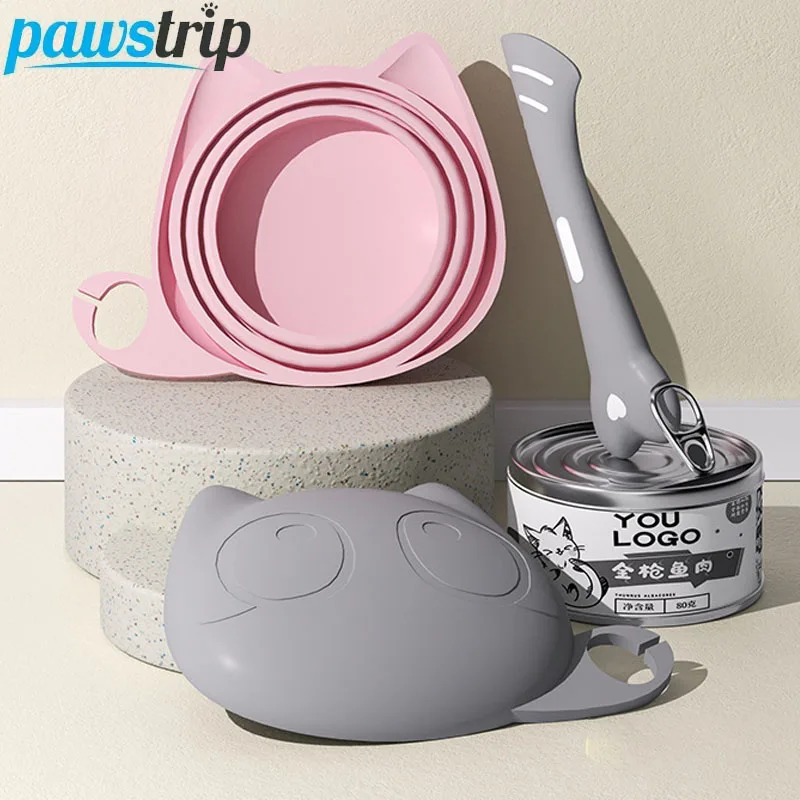 2pcs/set Reusable Dog Cat Canned Lid 2-in-1 Food Sealer Pet Food Cover Storage Fresh-keeping Lids Bowl Pets Products