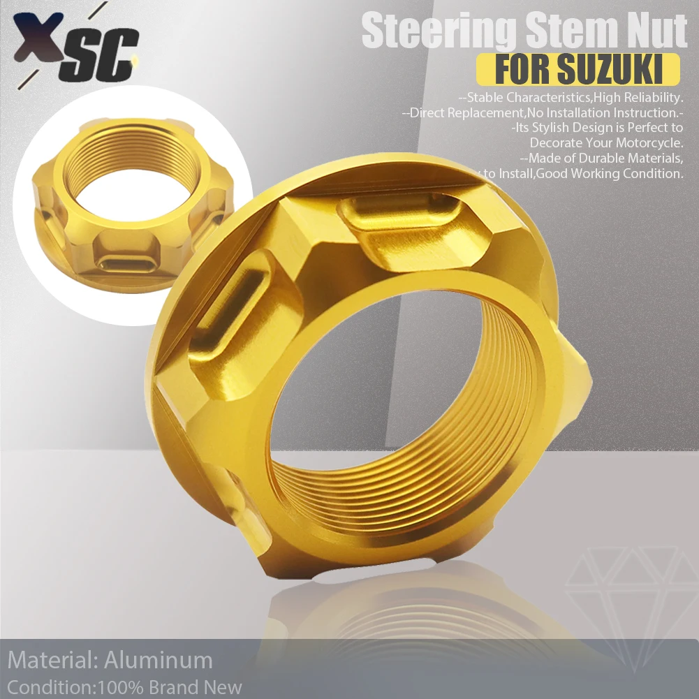 

M24X1.0 Steering Stem Nut For Suzuki RM RMZ RMX RMXZ 125 250 450 RM125 RM250 RMZ250 RMZ450 Dirt Pit Bike Motocross Accessories