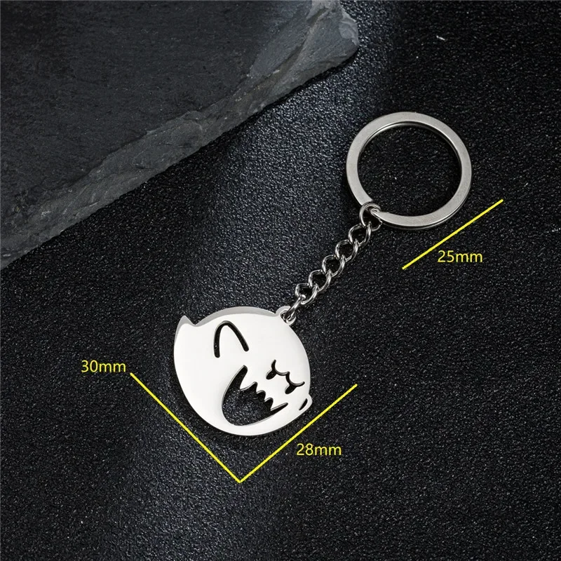 

Halloween Ghost Keychain Funny Cartoon Stainless Steel Keyrings Gifts for Women Men Bag Keyring Pendant DIY Jewelry Accessories