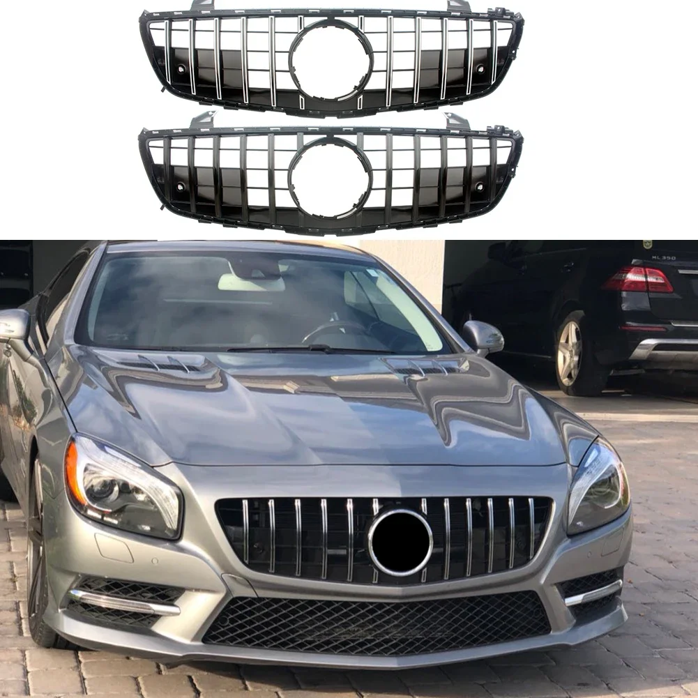 Car Front Racing Billet Bumper Grille Upper Cover For Mercedes-Benz R231 SL-Class 2013 2014 2015 2016 GTR