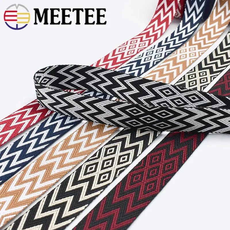 4M 2.2mm Thick 38/50mm Polyester Jacquard Webbing Canvas Ribbon for Strap Belt Tape Bag Backpack DIY Sewing Biasband Accessories