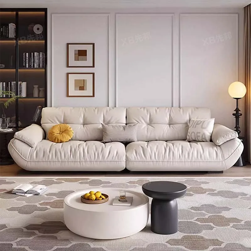 

Sectional Living Room Sofa Genuine Leather Comfortable Lounge Sofa Luxury Minimalist Divano Soggiorno Di Lusso Room Decor