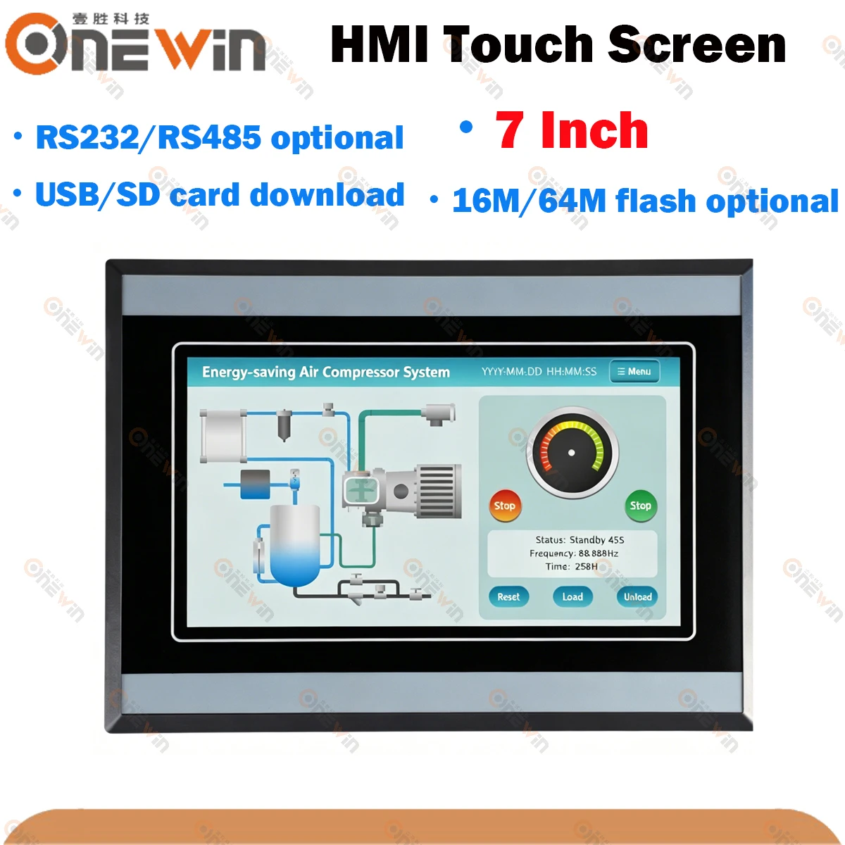 ONEWIN Série AMT HMI Écran tactile LCD 7 pouces 16M 64M Interface Homme-Machine Affichage Industriel Port Série Résistance