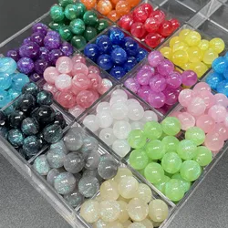 8/10/12mm Resin Flash Beads Mermaid Round Spacer Beads For Jewelry Making Handmade Diy Bracelet Necklace
