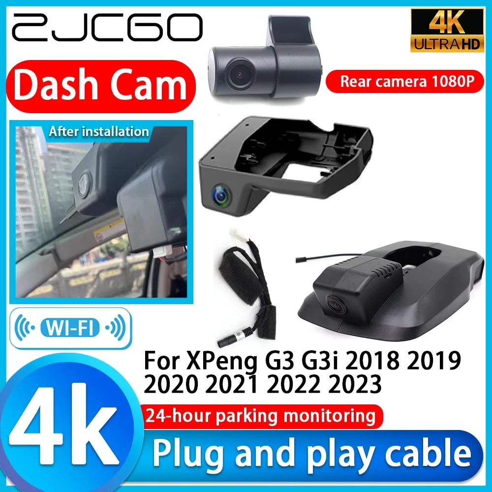 

ZJCGO Video Recorder 4K UHD Plug and Play Car DVR Dash Cam for XPeng G3 G3i 2018 2019 2020 2021 2022 2023