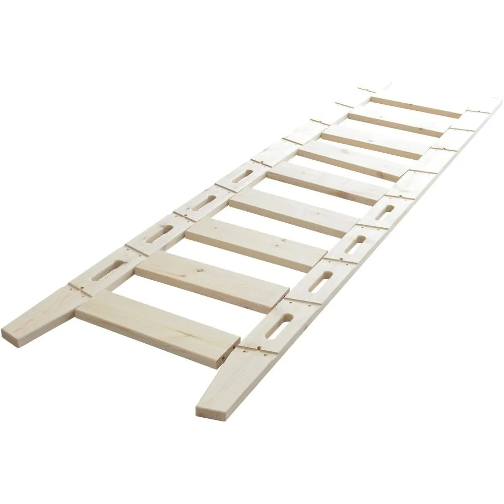 108" Knotty Pine Wood Sliding Library Ladder Rolling Ladder