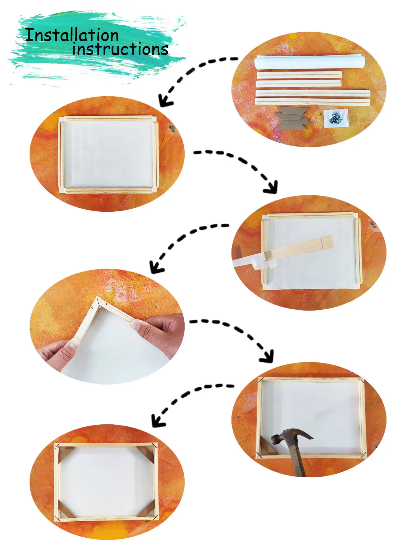 إطار الصورة اليدوية إطار خشبي لوحة عدة الماس صورة ملصق الإعلان إطار قماش اللوحة حجم مخصص ، تصدير المصنع