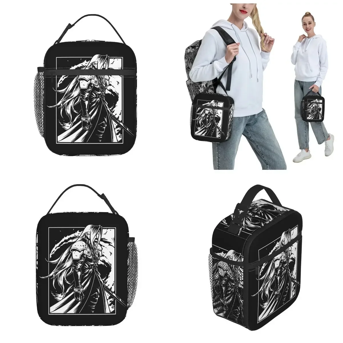 Insulated Lunch Bag Game Final Fantasy Sephiroth Accessories gaming Storage Food Box Fashion Cooler Thermal Lunch Box For Travel