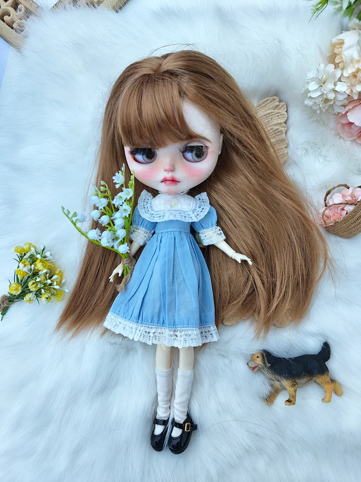 ICY DBS Blythe Doll Clothes Doll Toys for Girls Dress Sky Blue