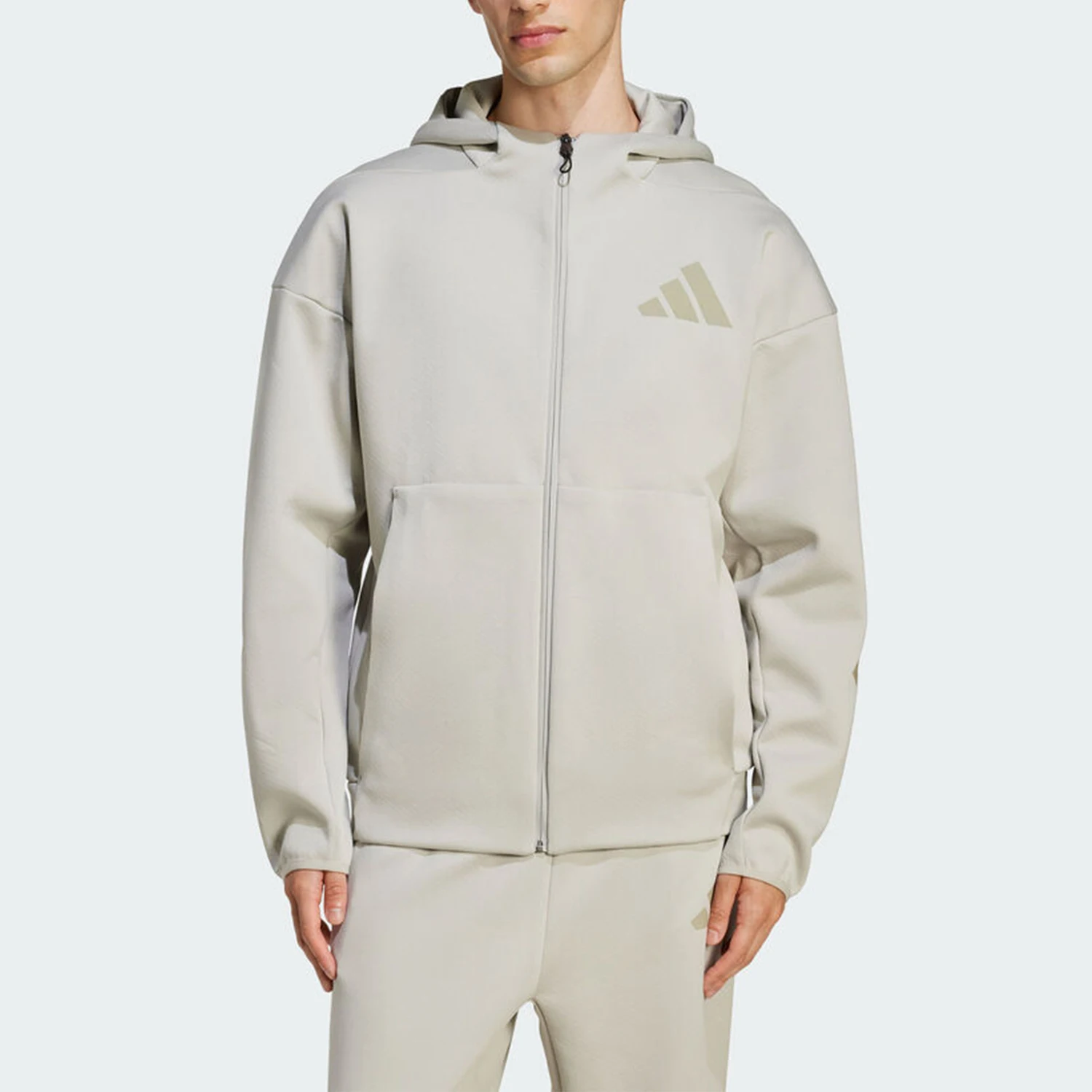 Adidas genuine zipper hooded jacket, new men's skin friendly hooded jacket JW4720