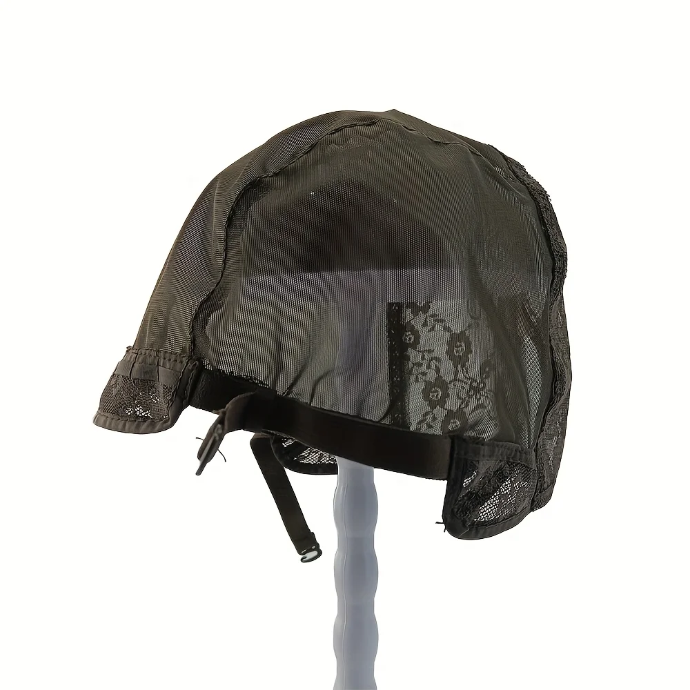 1 قطعة V جزء غطاء شعر مستعار النسيج غطاء شعر مستعار مع شريط مرن و 2 قطعة مشبك قابل للتعديل ، لصنع شعر مستعار وصلات شعر لحمة DIY بها بنفسك