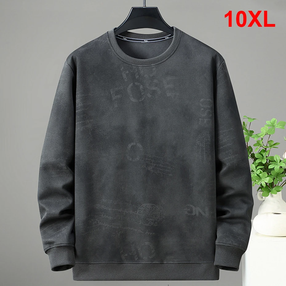 Vintage Sweatshirts Men 10XL Plus Size Pullover Fashion Casual Sweatshirt Male Spring Autumn Sweatshirt Big Size 10XL